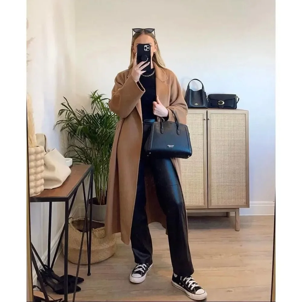 Mango Wool Blend Belted Coat Bloggers Fav New - Picture 7 of 16